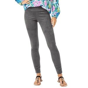 Lilly Pulitzer Desi Uktrasuede Legging in Charcoal Gray Sz 16